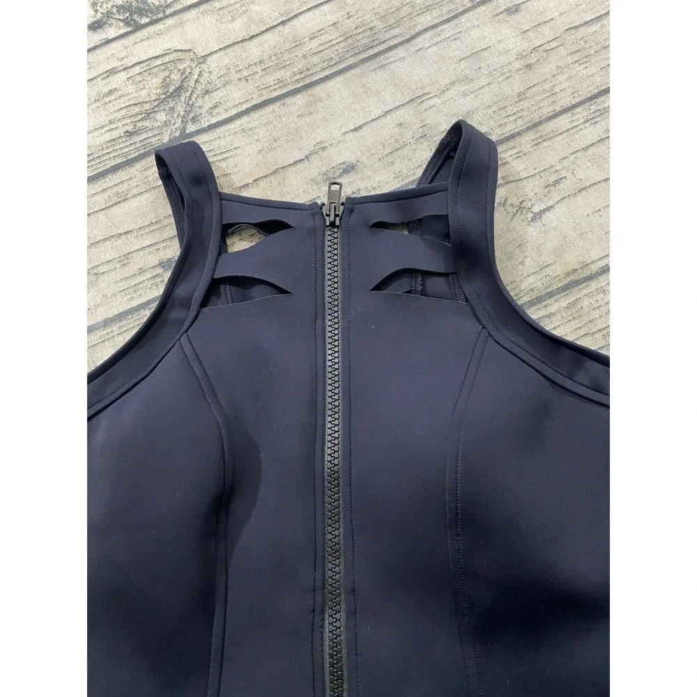 Magicsuit Womens 8 One Piece Bathing Swim Suit Zip Cut Out Stretch Black Beach